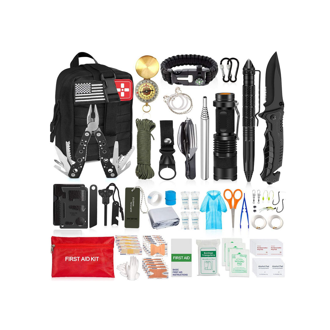 Aokiwo 200pcs Emergency Survival Kit and First Aid Kit